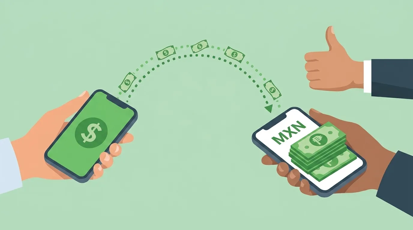 Tipo de cambio de dólar a peso en remesas a México